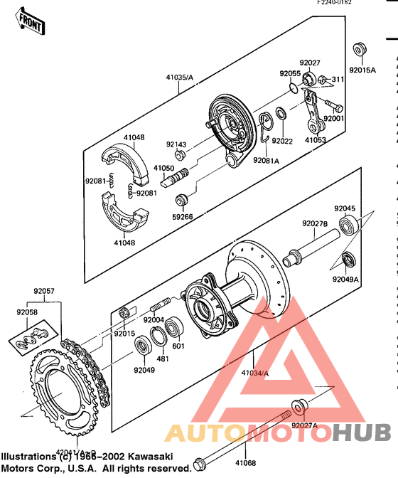 Rear hub/brake/chain