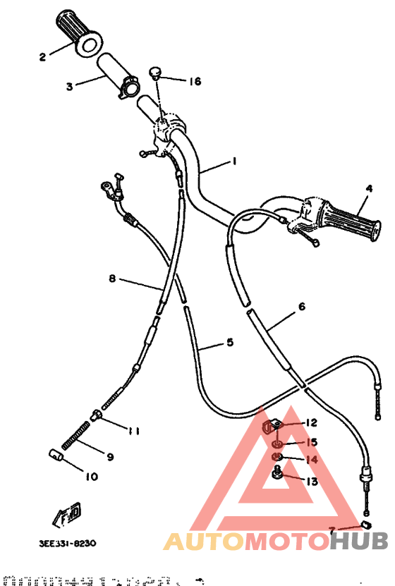 Рулевой рычаг и кабель
