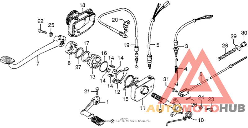 Brake pedal + change pedal
