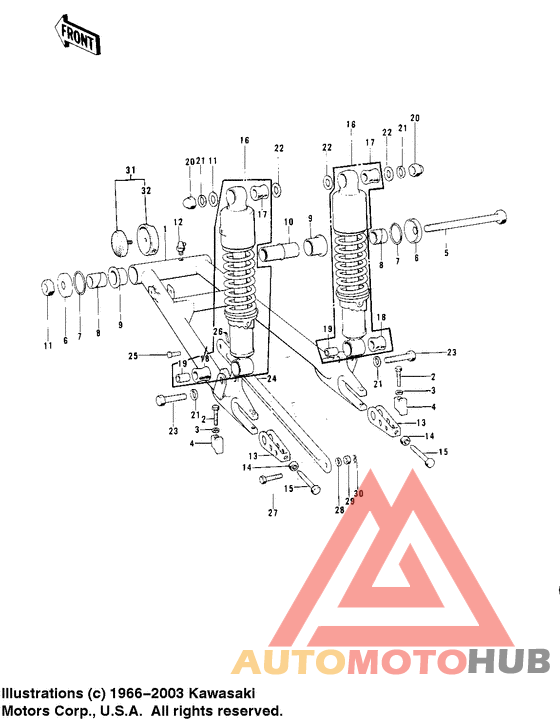 Swing arm/shock absorbers