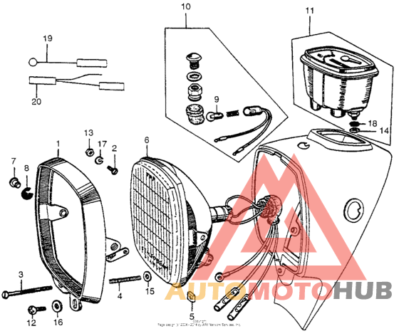 Headlight + speedometer