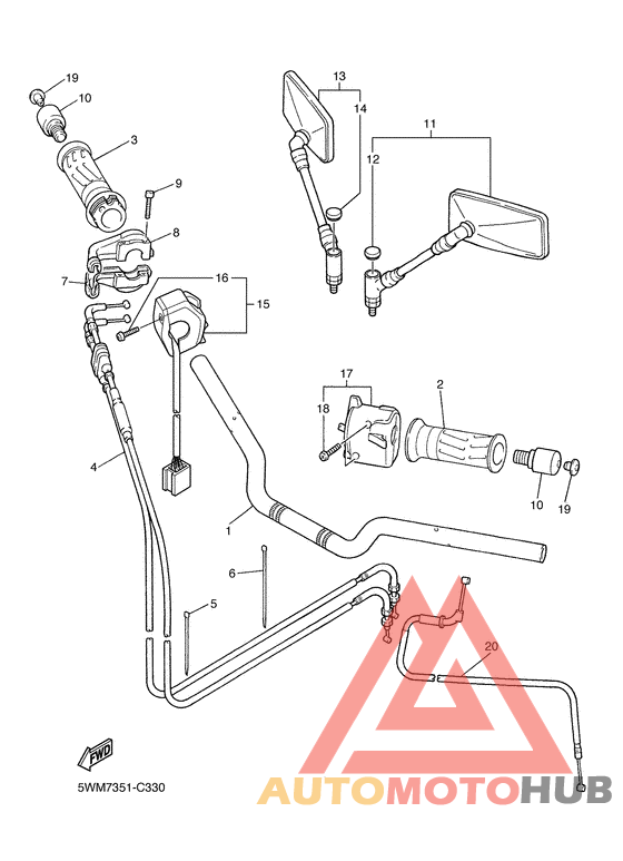 Steering handle & cable