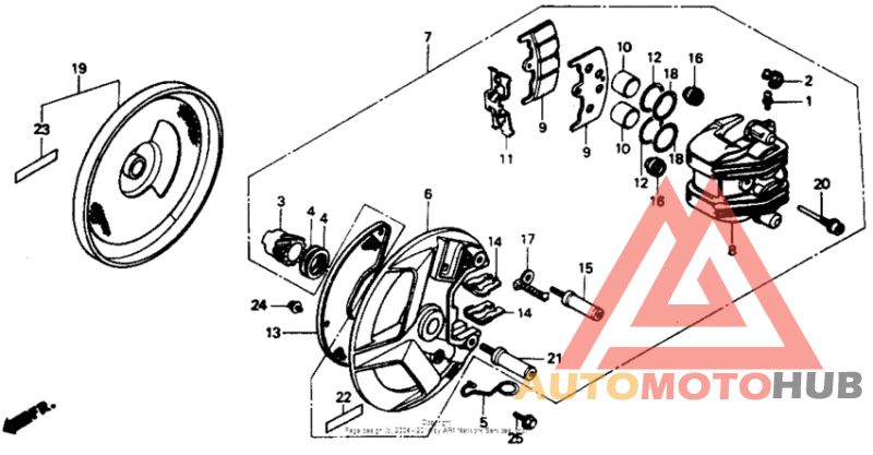Fr. brake caliper 88-89