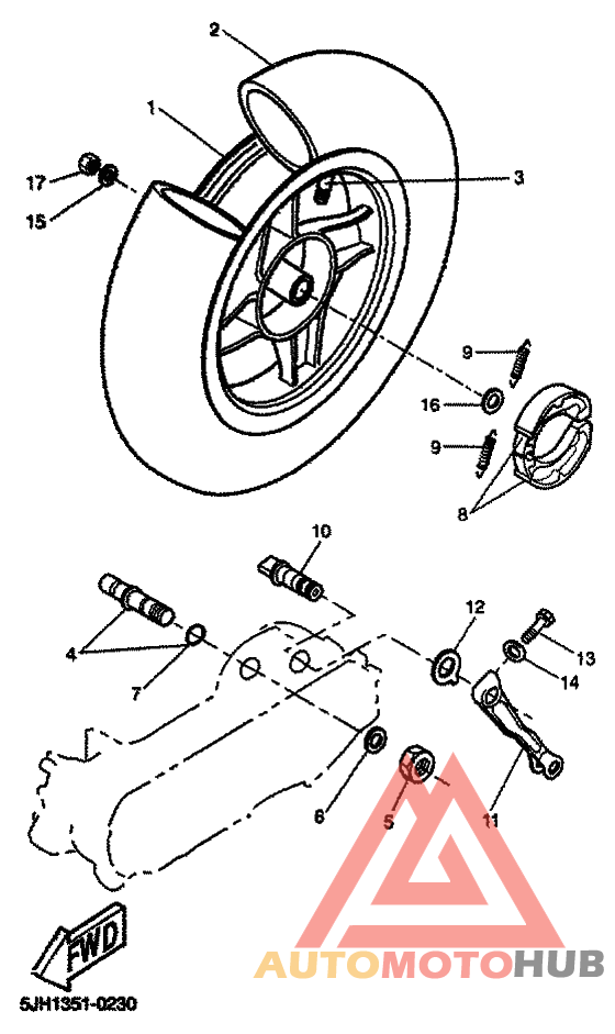 Rear wheel complete assy