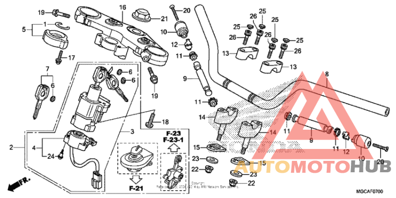 Handlebar + top bridge