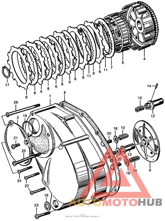 Clutch + left crankcase cover