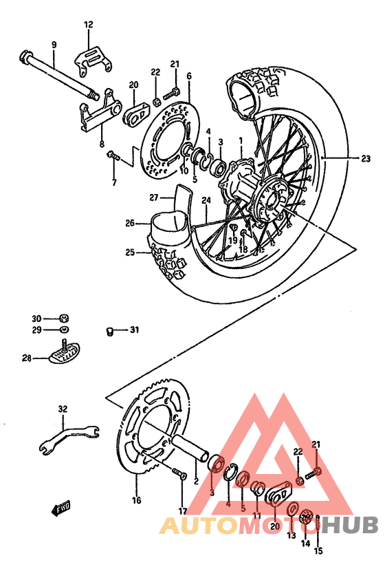 Rear wheel complete assy
