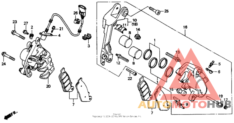 St1100a fr. brake caliper 95