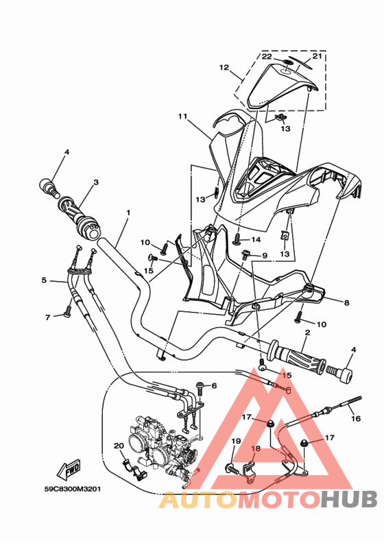 Steering handle & cable