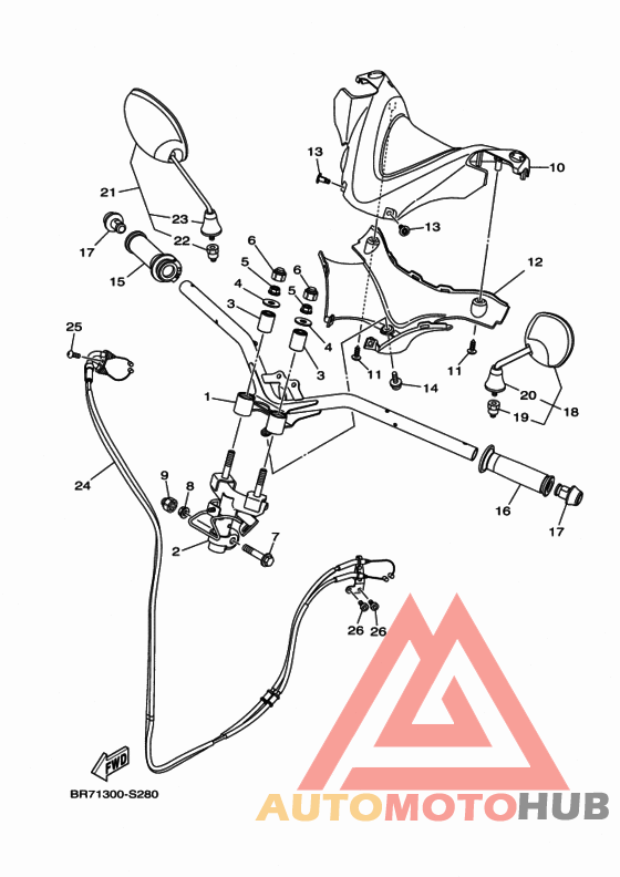 Steering handle & cable