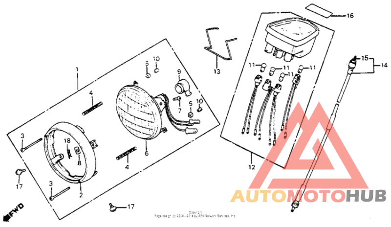 Headlight + speedometer