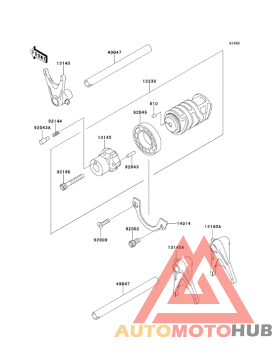Gear change drum & forks