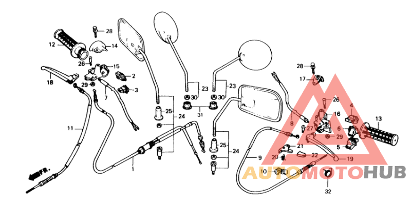 Handle lever/switch/cable
