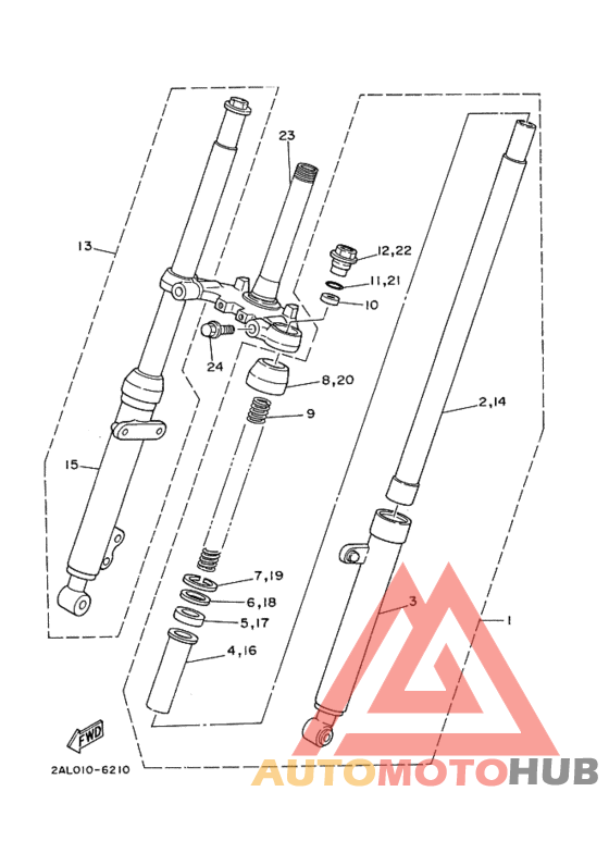 Front fork assy(ur silv