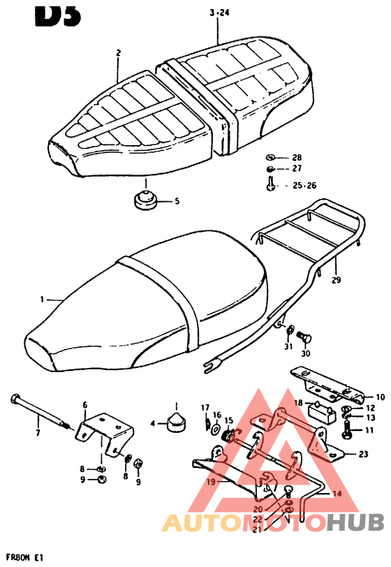 Double seat assy dark gray