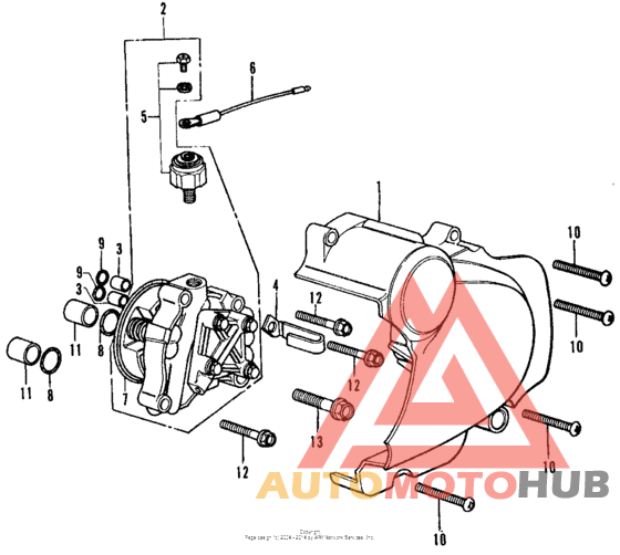 Left crankcase cover + oil pump