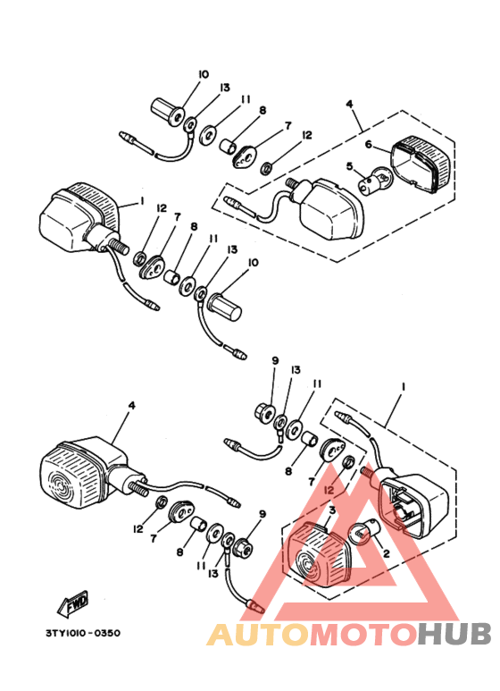 Rear flasher light assy