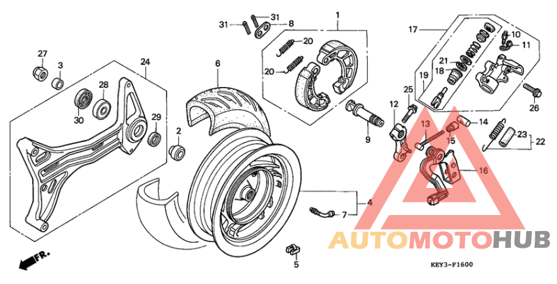 Rear wheel/ thrust cylinder