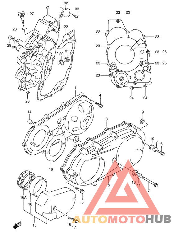 Crankcase cover ass`y  (v