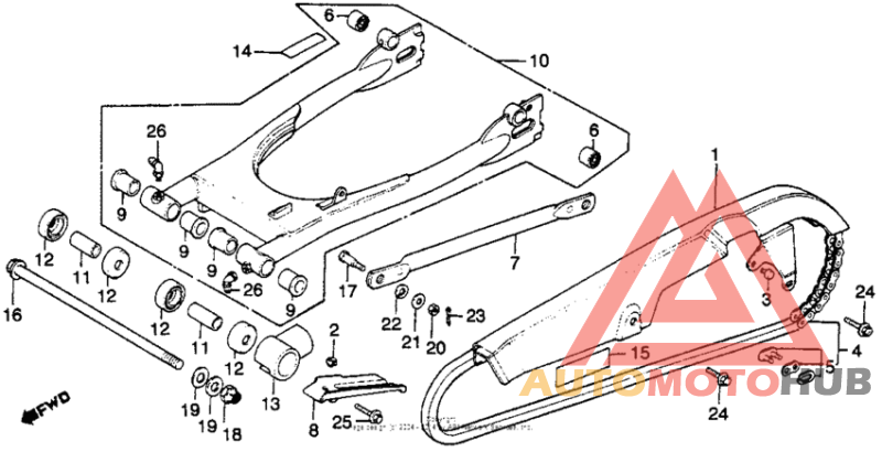 Swingarm + chain case