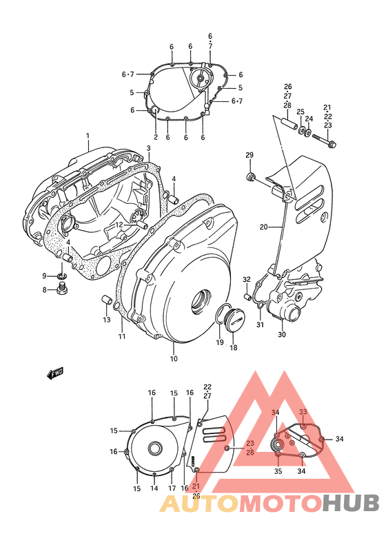 Crankcase cover ass`y  (v