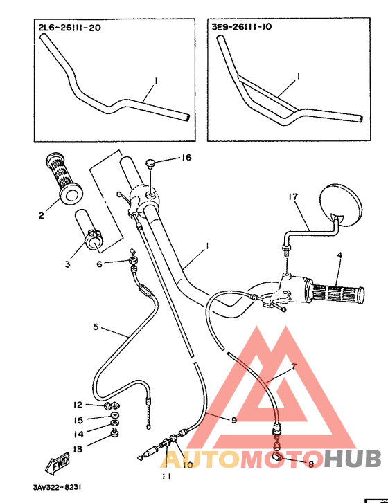 Steering handle. cable