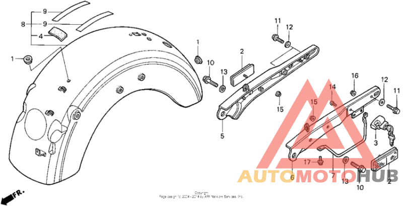 Vt1100c2rear fender