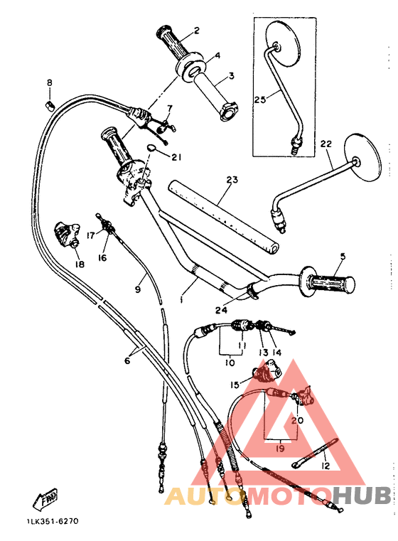 Steering handle. cable
