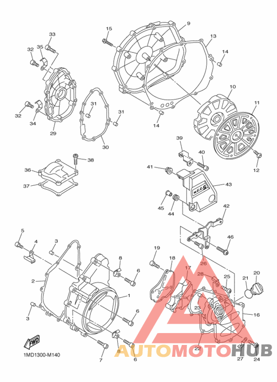 Crankcase cover ass`y  (v