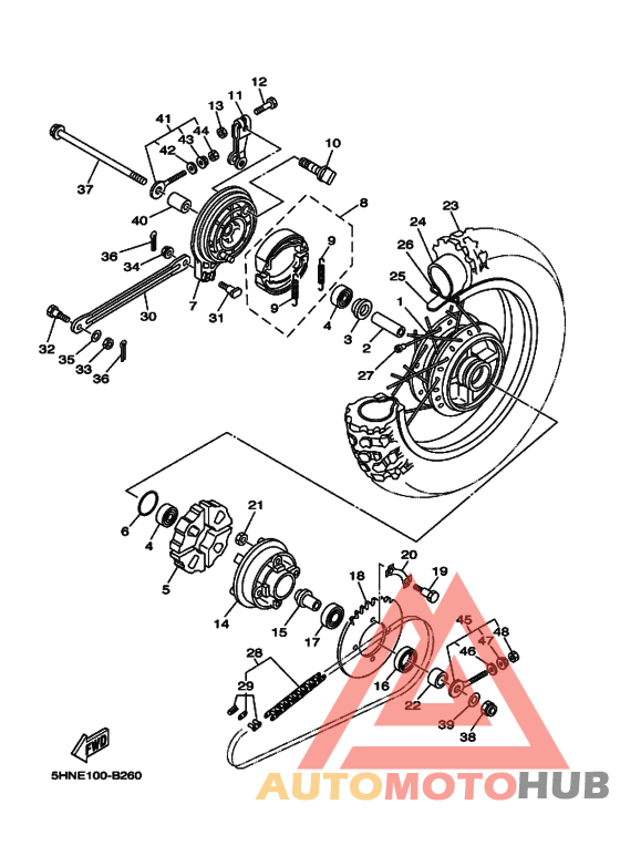 Rear wheel complete assy