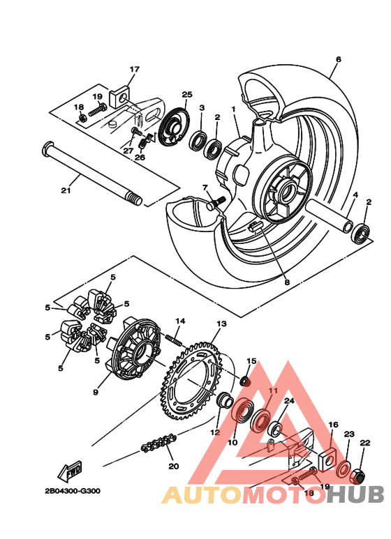 Rear wheel complete assy