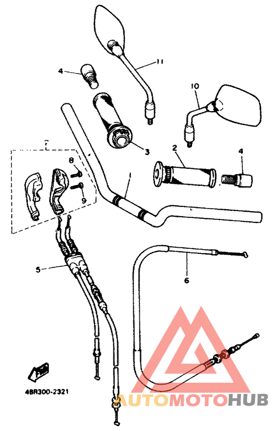 Steering handle . cable