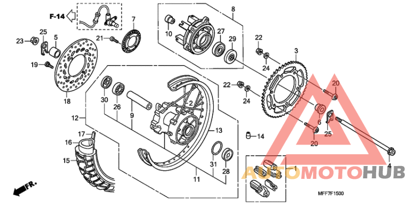 Rear wheel complete assy