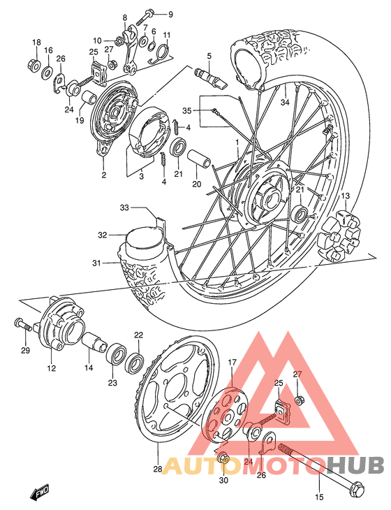 Rear wheel complete assy