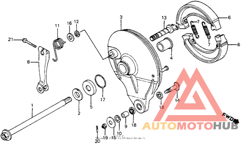 Rear brake panel 82