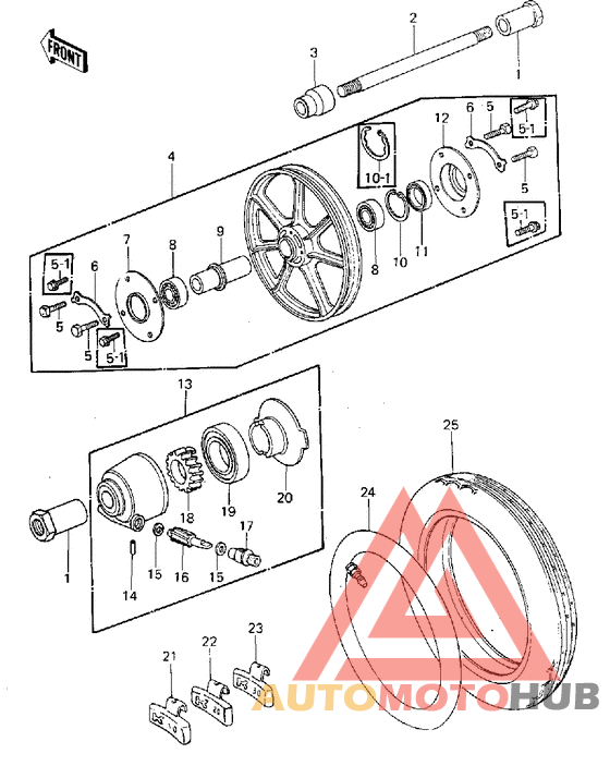 Front wheel/tire/hub