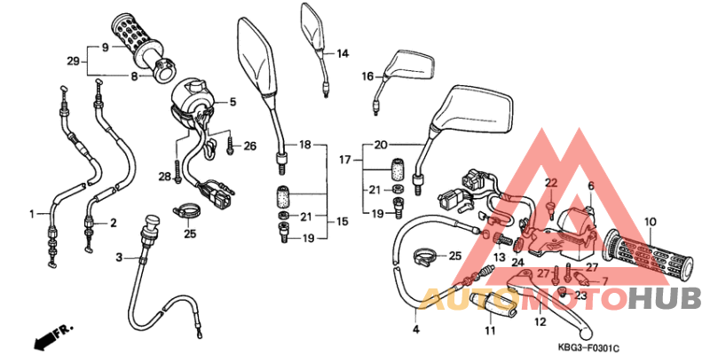 Handle lever/switch/cable