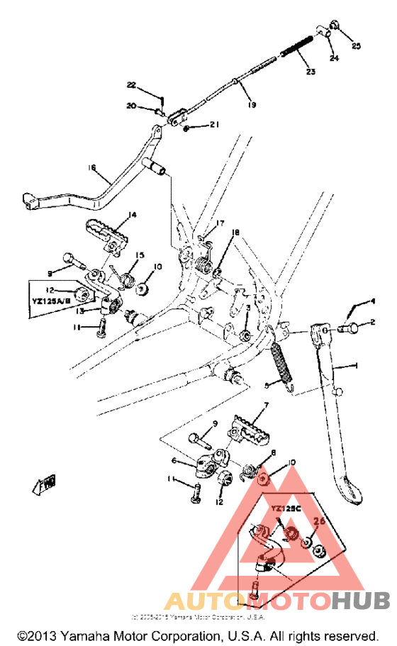 Stand - footrest - brake pedal