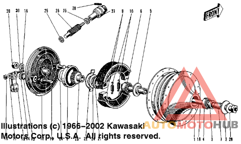 Front hub/brake