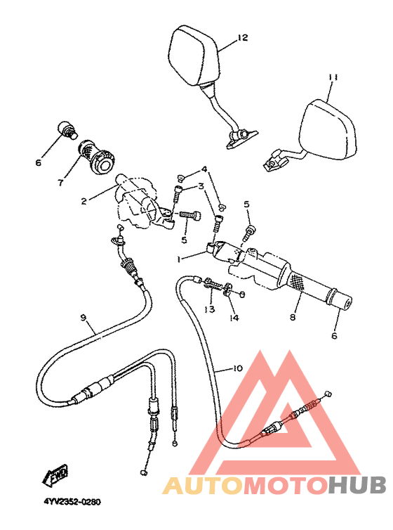 Steering handle. cable