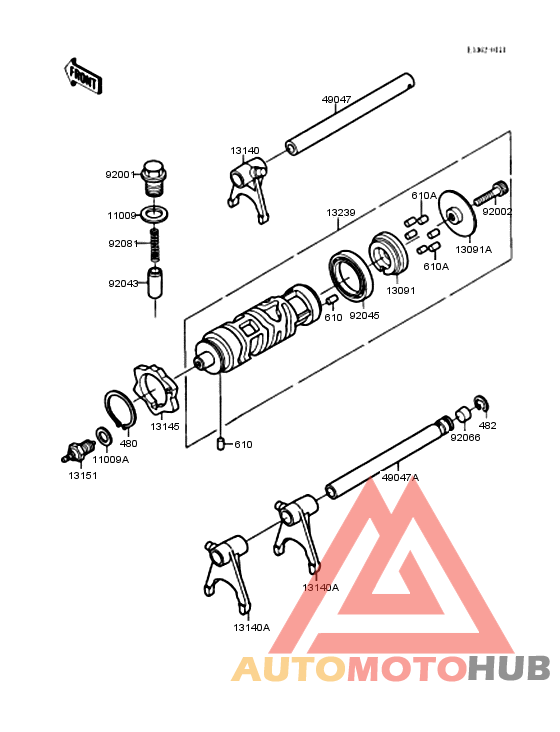 Gear change drum & forks
