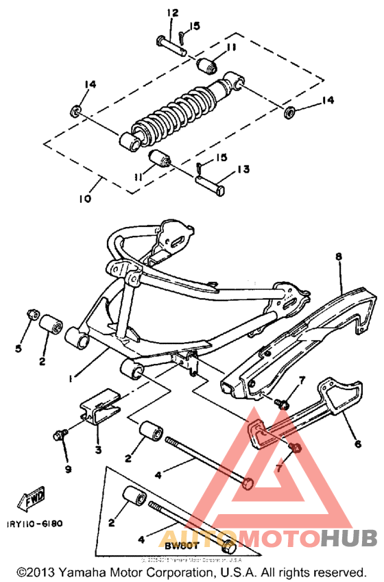 Swing arm-rear shocks