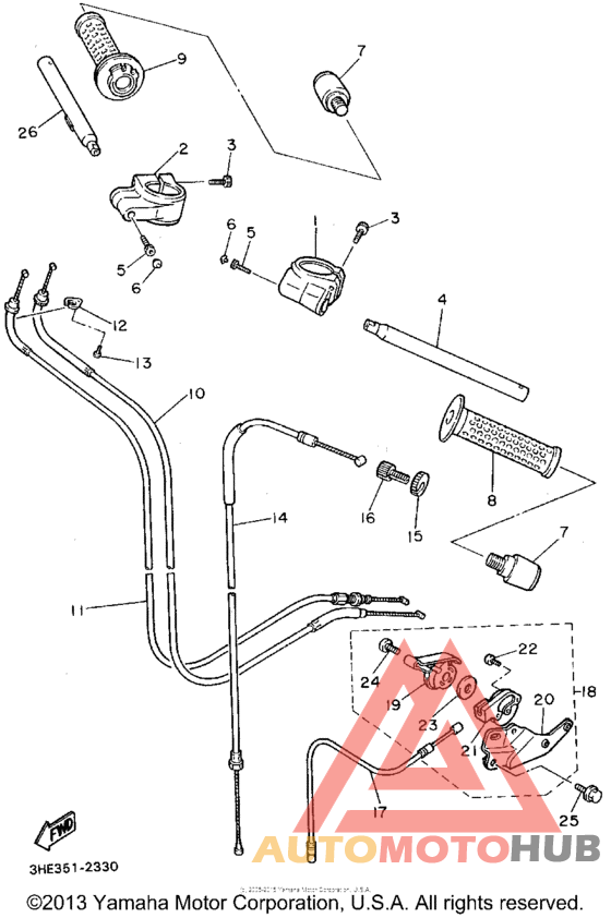 Steering handlecable