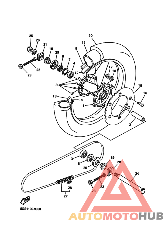 Rear wheel complete assy
