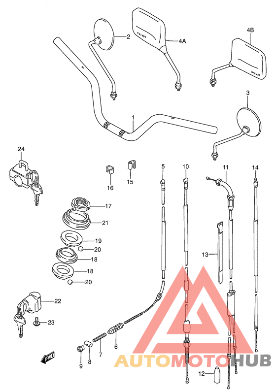 Handle bar - control cable