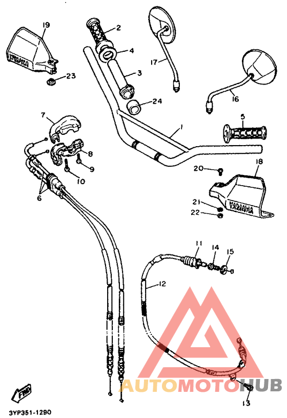 Steering handle. cable