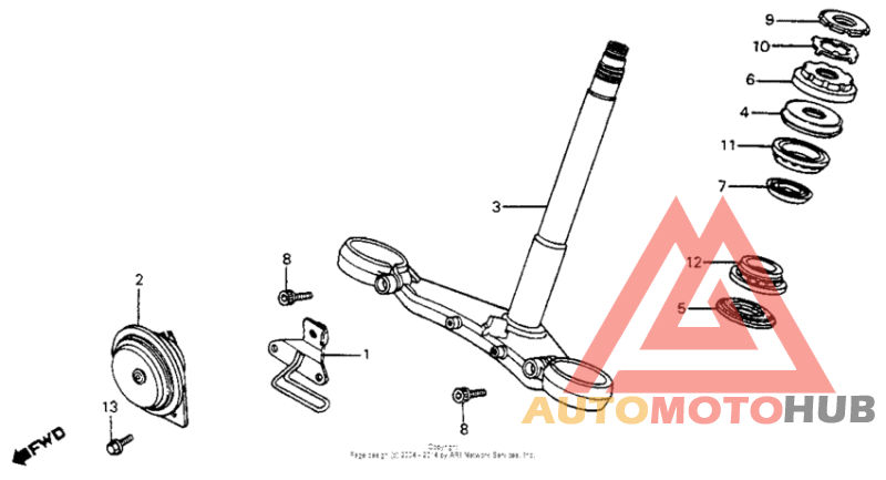 Steering stem + horn