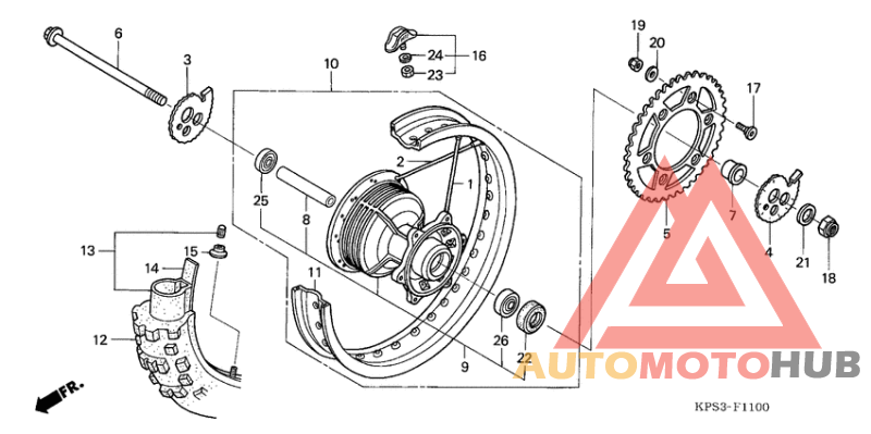 Rear wheel complete assy