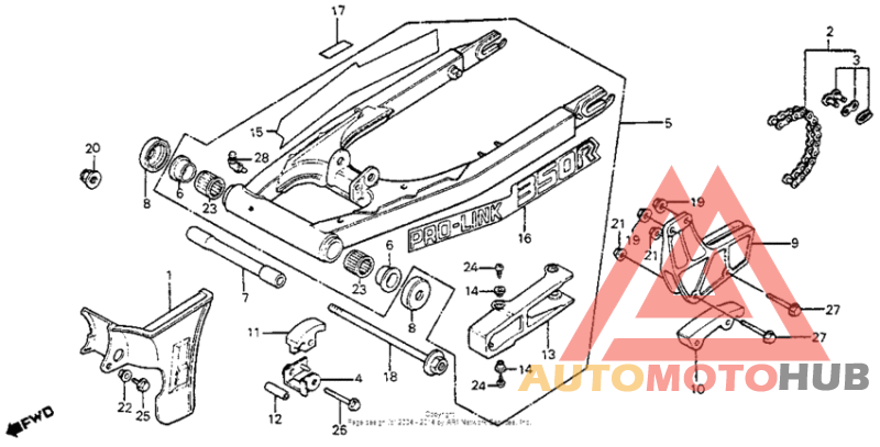 Swingarm + chain case 83-84
