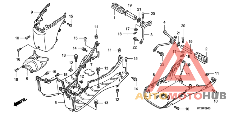 Floor step/pillion step